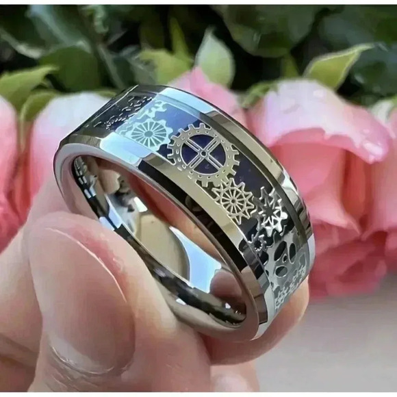 Other - Men's Stainless Steel Ring Carbon Fiber Size 10